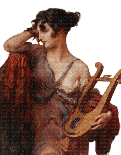 woman with instrument - ilmainen png