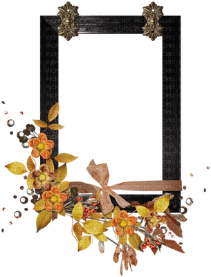 Kaz_Creations Deco Autumn Flowers Frames Frame Colours - png gratis
