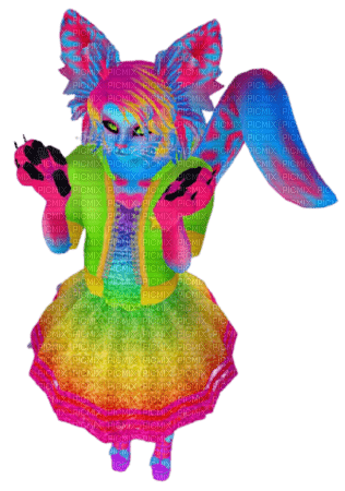 Neon rainbow Catboy - 免费PNG