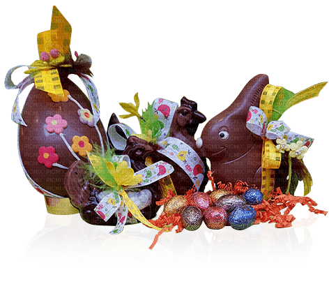chocolate Easter eggs and bunnies sunshine3 - безплатен png