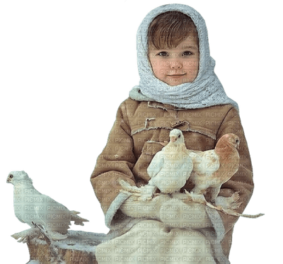 child enfant doves pigeons - bezmaksas png