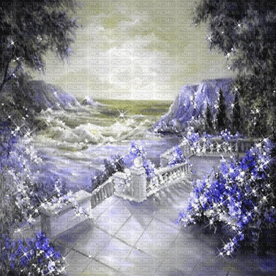 background balcony vintage spring summer glitter - Бесплатни анимирани ГИФ