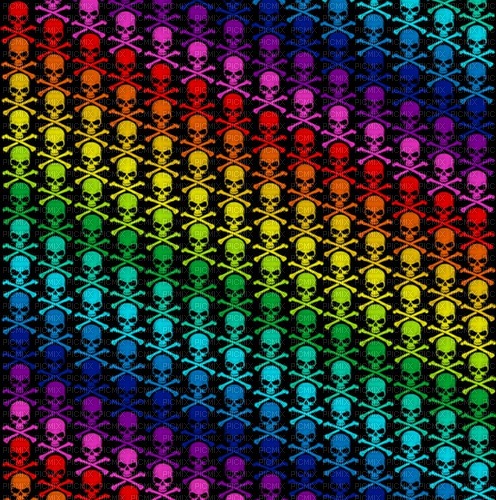rainbow skull background - 免费PNG