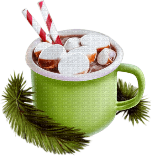 Hot.Chocolate.Cocoa.Green.White.Red.Brown - png gratis