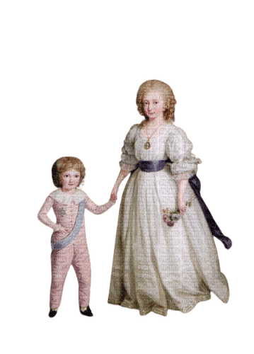 Marie Thérèse et Louis Charles futur Louis XVII - png ฟรี