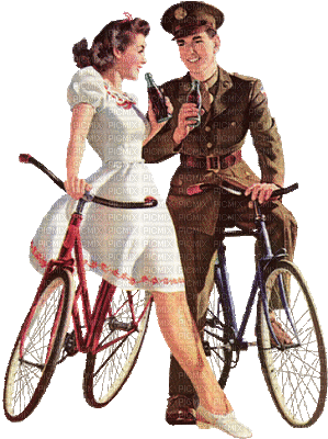 couple on bicycle bp - Darmowy animowany GIF