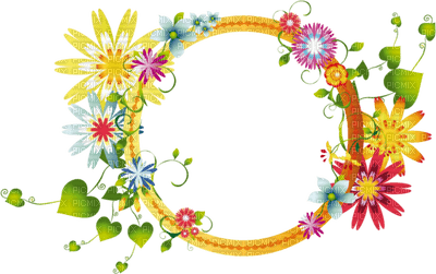 cadre fleurs  deco frame flowers - PNG gratuit