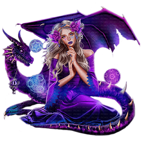 fantasy woman and dragon nataliplus - zdarma png