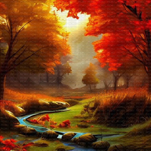 kikkapink autumn fantasy background - 免费PNG