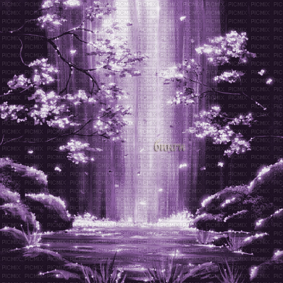 Y.A.M._Japan landscape background purple - Gratis animeret GIF