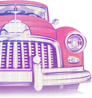 soave deco vintage car pink purple - 無料png