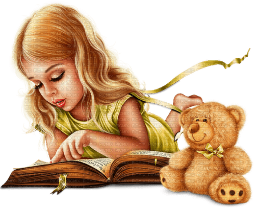 Children. Girl reading book. Leila - besplatni png