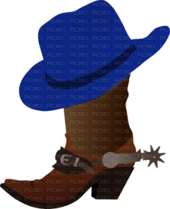 Blue Western Hat and Boot - ücretsiz png