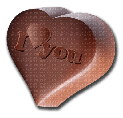 Chocolate Brown  Heart Text - Bogusia - darmowe png