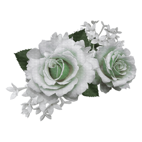 kikkapink deco scrap white roses flower - ücretsiz png