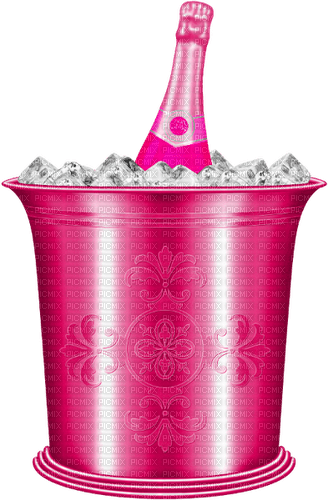 Bucket.Ice.Champagne.Bottle.Pink - zdarma png