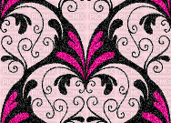 Pink and black paisley with white background - GIF animate gratis
