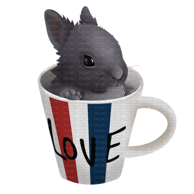 Kaz_Creations Deco Rabbit In Cup Love - zdarma png