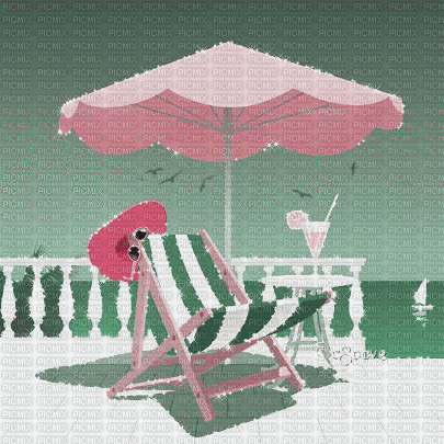 soave background animated summer terrace umbrella - Бесплатный анимированный гифка
