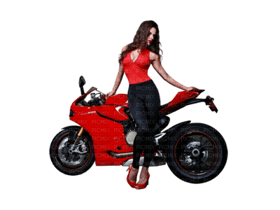 woman with motorbike bp - nemokama png