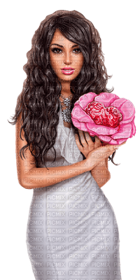 Woman  White Rose Brown - Bogusia - PNG gratuit