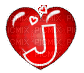 Gif lettre coeur-J- - GIF animate gratis