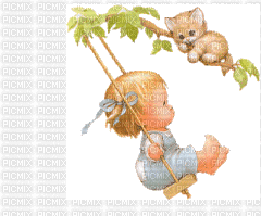 baby in a swing - Безплатен анимиран GIF