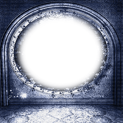 soave frame gothic room circle windows blue - PNG gratuit