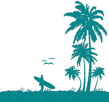 Kaz_Creations Beach Palm Trees - PNG gratuit
