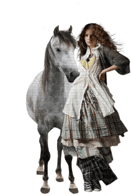 femme avec cheval.Cheyenne63 - besplatni png