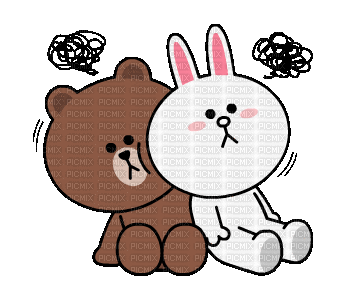 brown_&_cony love bunny bear brown cony gif anime animated animation tube cartoon liebe cher - Animovaný GIF zadarmo