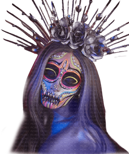 kikkapink gothic dark face woman skull - png ฟรี