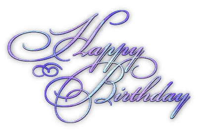 soave text birthday purple blue teal - 無料png