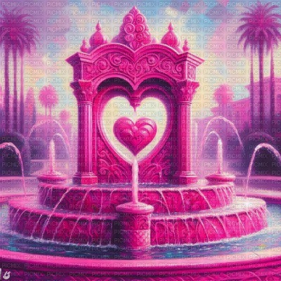 Pink Water Fountain - PNG gratuit
