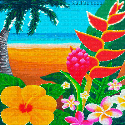 Y.A.M._Summer landscape background sea - 免费动画 GIF