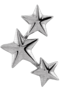 three metal stars chrome - zdarma png