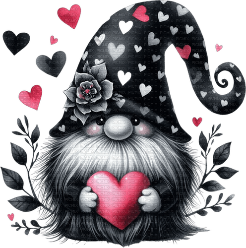 ♥❀❀❀❀ sm3 pink gnome valentine png - png gratuito