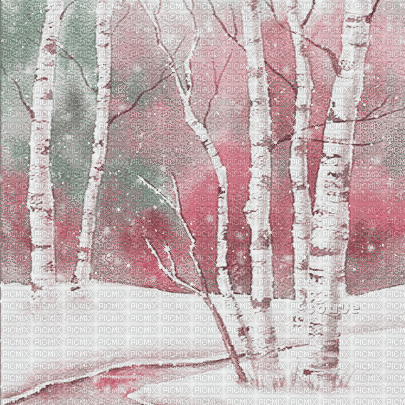 soave background animated winter forest pink - GIF animé gratuit