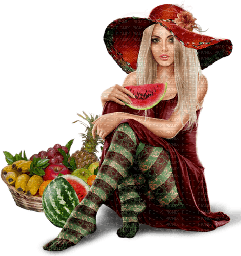 Woman. Watermelon. Leila - png grátis