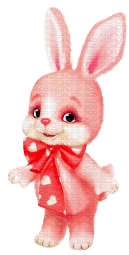 Bunny.Rabbit.Pink.Red.White - PNG gratuit