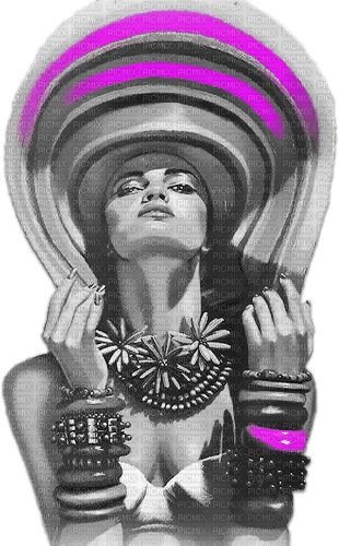 soave woman summer hat fashion black white purple - 免费PNG