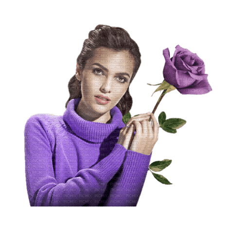 Lady Femme Fille Rose Purple Jitter.Bug.Girl - PNG gratuit