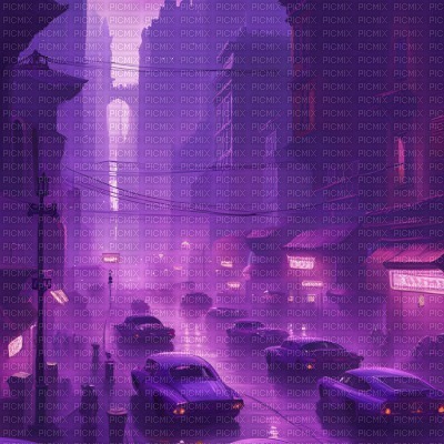 Purple City with Traffic - 無料png