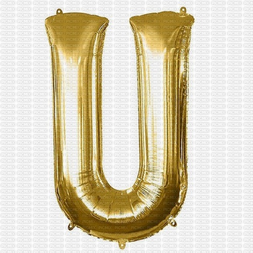 Letter U Gold Balloon - δωρεάν png