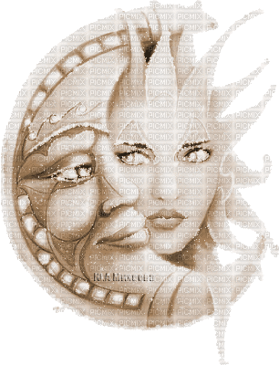 Y.A.M._Fantasy Moon, Sun Sepia - Бесплатный анимированный гифка