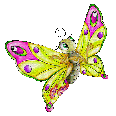 красочная бабочка - Besplatni animirani GIF