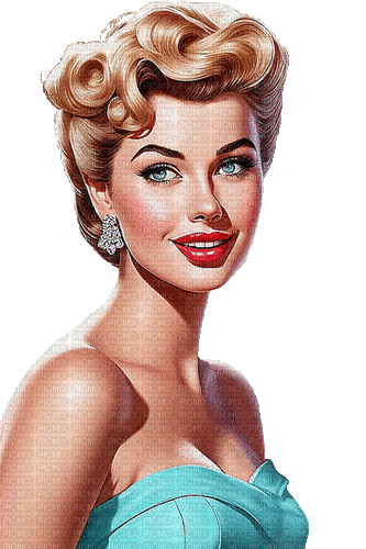 vintage retro pin-up woman milla1959 - Безплатен анимиран GIF