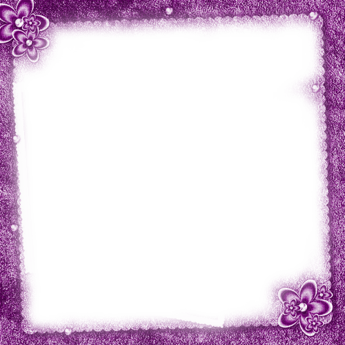 Purple Flowers Frame - By KittyKatLuv65 - ücretsiz png