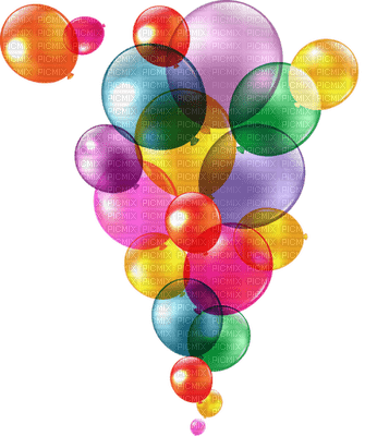 Kaz_Creations Balloons Birthday Party Occasion Colours - png gratis