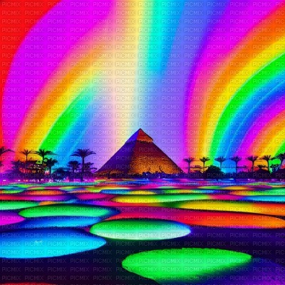 Pyramid Rainbow Disco - darmowe png